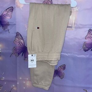 Champion Beige Logo Sweatpants